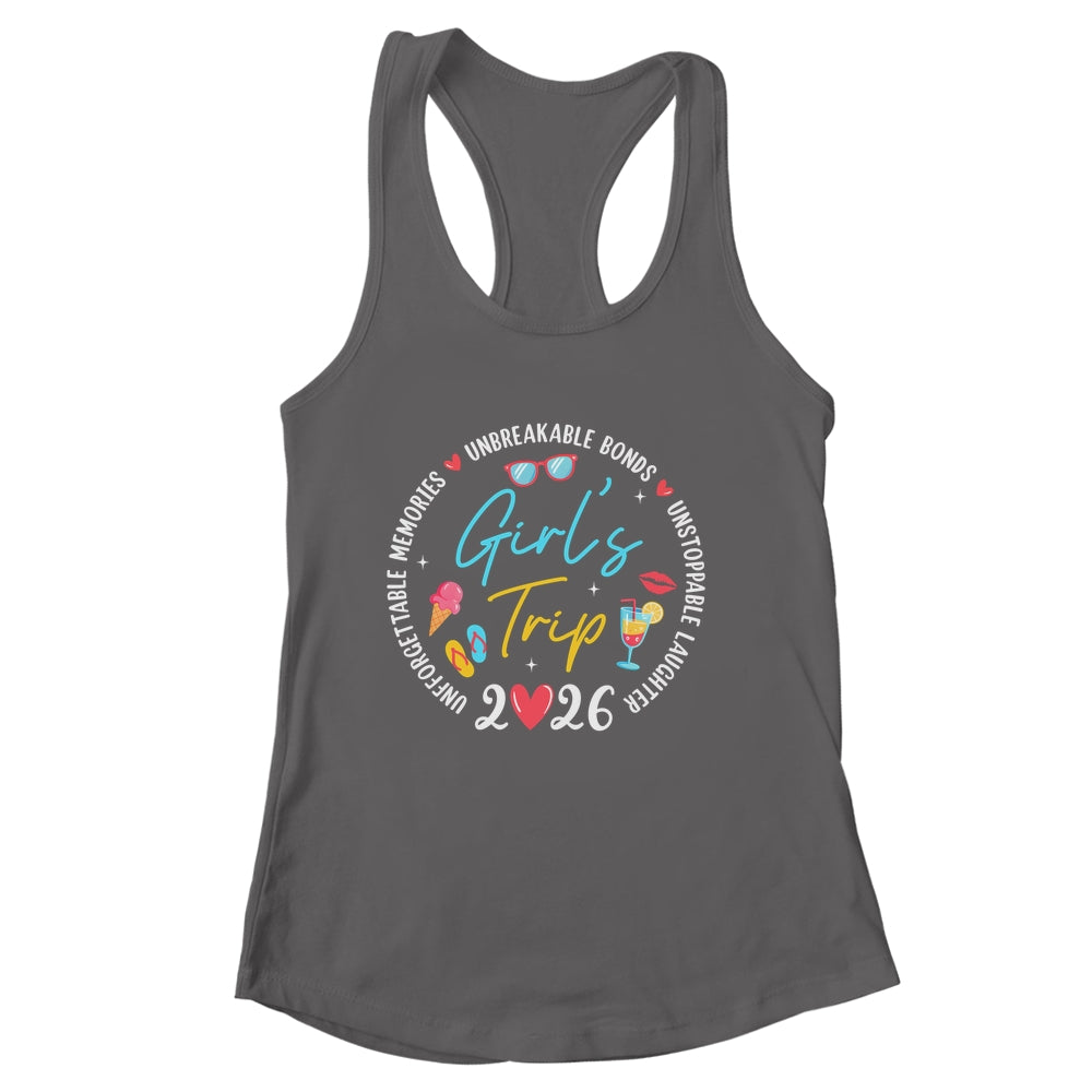Girl's Trip 2026 Memories Girls Friends Trip Vacation Retro Shirt & Tank Top | siriusteestore