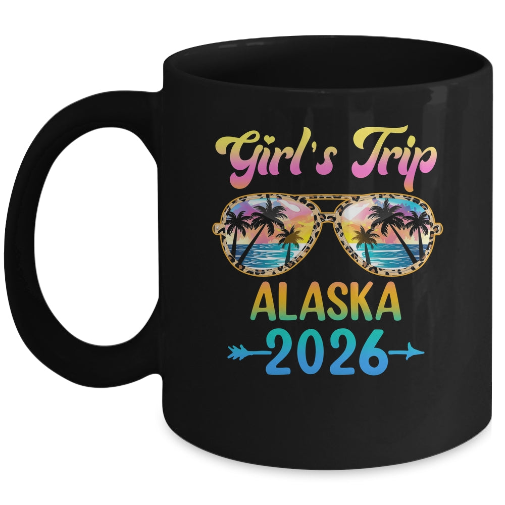 Girl's Trip Alaska 2026 Summer Vacation Sunglasses Mug | siriusteestore