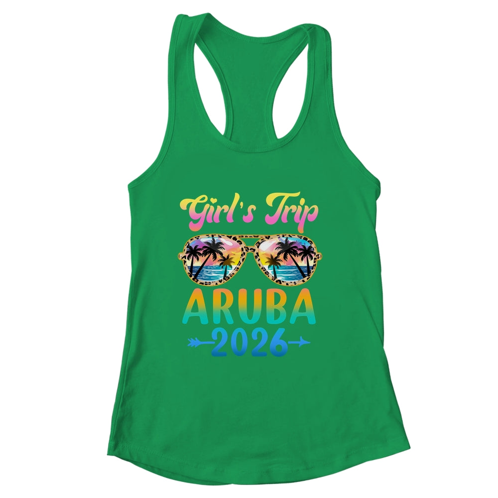Girl's Trip Aruba 2026 Summer Vacation Sunglasses Shirt & Tank Top | siriusteestore