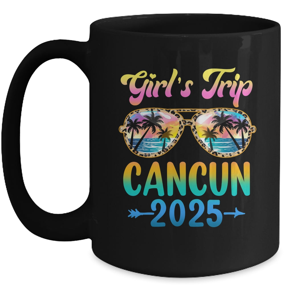 Girl's Trip Cancun Mexico 2025 Summer Vacation Sunglasses Mug | siriusteestore