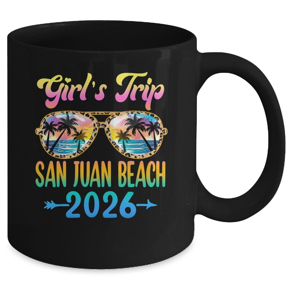 Girl's Trip San Juan Beach 2026 Summer Vacation Sunglasses Mug | siriusteestore