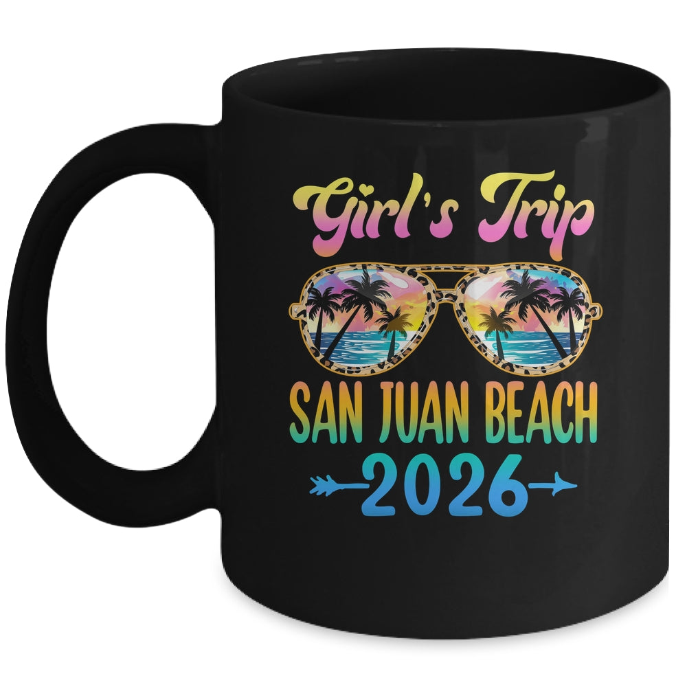 Girl's Trip San Juan Beach 2026 Summer Vacation Sunglasses Mug | siriusteestore
