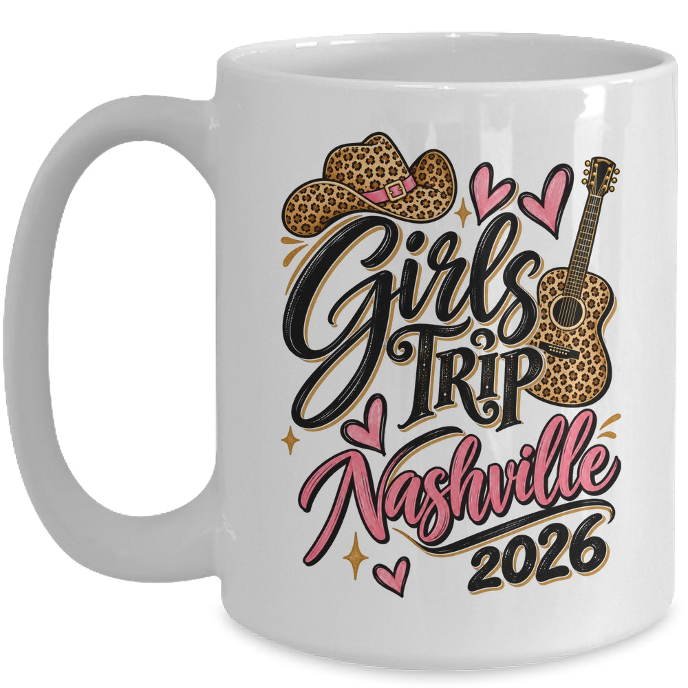 Girls Trip Nashville 2026 Bachelorette Boots Guitar Travel Mug | siriusteestore