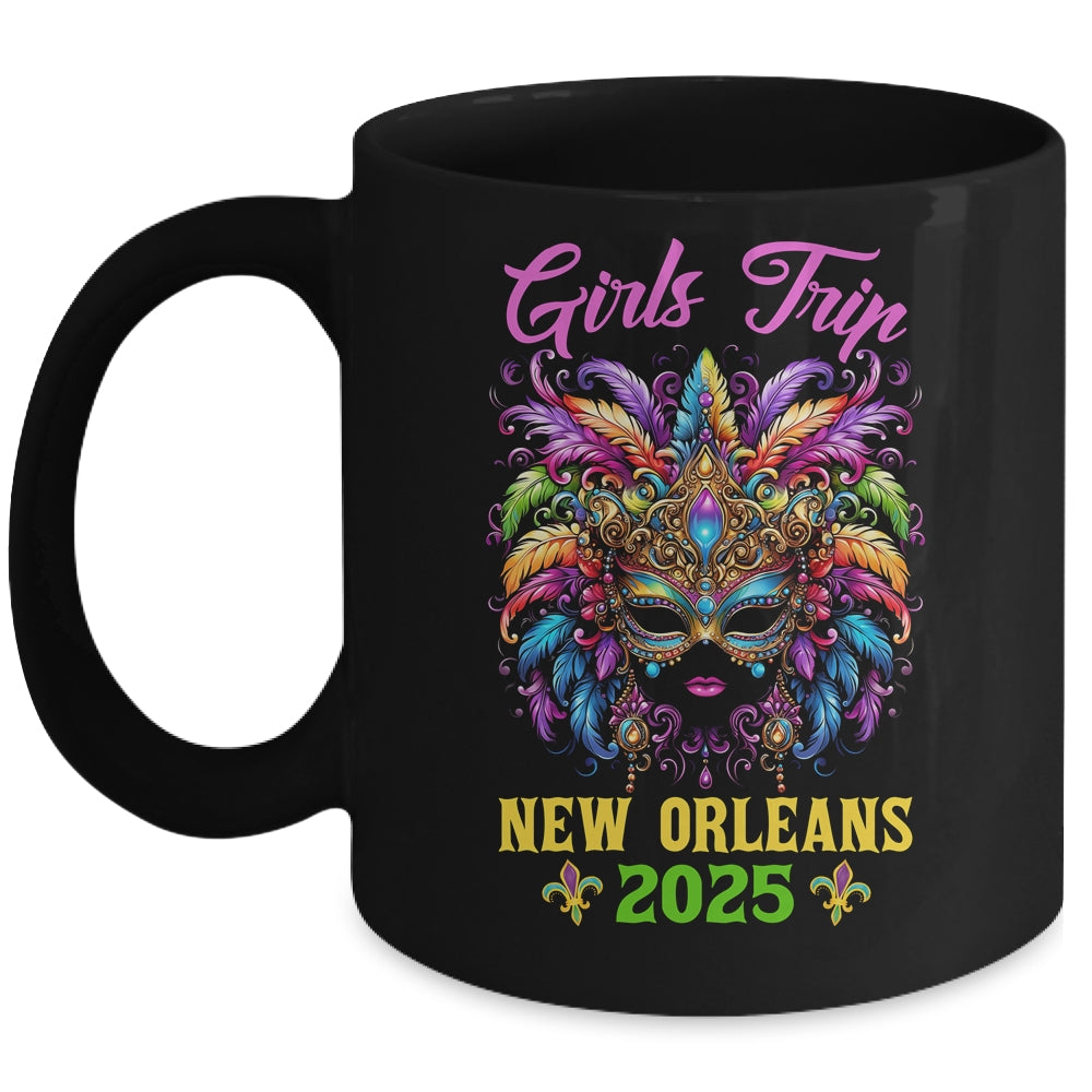 Girls Trip New Orleans 2025 Women Girl Mardi Gras Mask Beads Mug | siriusteestore