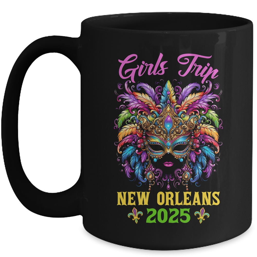 Girls Trip New Orleans 2025 Women Girl Mardi Gras Mask Beads Mug | siriusteestore