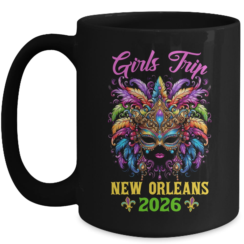 Girls Trip New Orleans 2026 Women Girl Mardi Gras Mask Beads Mug | siriusteestore