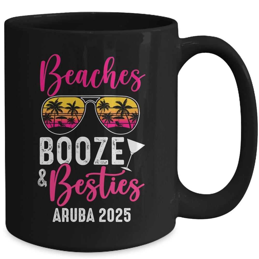 Girls Weekend Trip Aruba 2025 Beaches Booze Besties Mug | siriusteestore