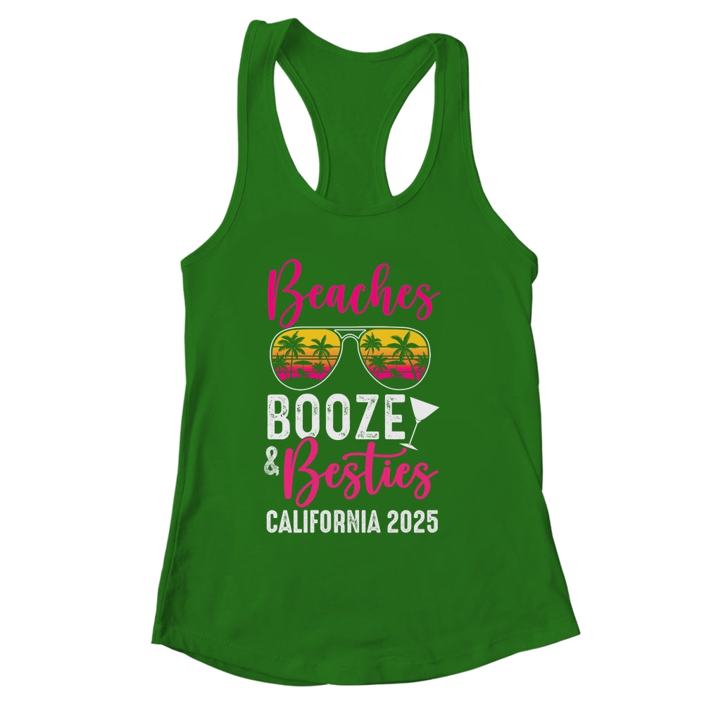 Girls Weekend Trip California 2025 Beaches Booze Besties Shirt & Tank Top | siriusteestore
