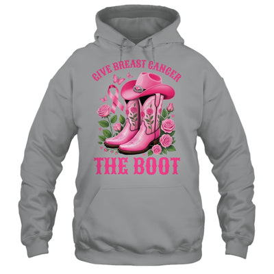 Give Breast Cancer The Boot Cowgirl Cancer Awareness Ribbon Shirt & Tank Top | siriusteestore