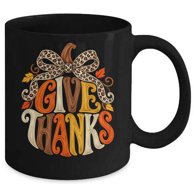 Give Thanks Pumpkin Retro Fall Coquette Thanksgiving Autumn Mug | siriusteestore