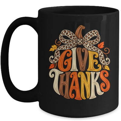 Give Thanks Pumpkin Retro Fall Coquette Thanksgiving Autumn Mug | siriusteestore