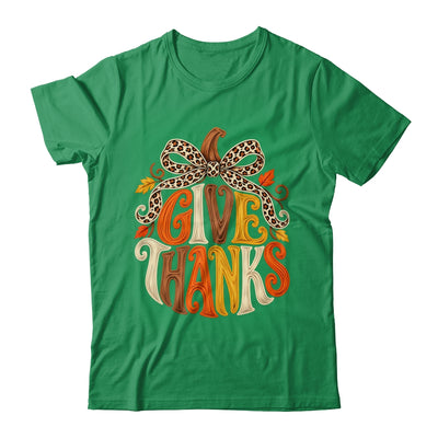 Give Thanks Pumpkin Retro Fall Coquette Thanksgiving Autumn Shirt & Sweatshirt | siriusteestore