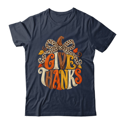 Give Thanks Pumpkin Retro Fall Coquette Thanksgiving Autumn Shirt & Sweatshirt | siriusteestore