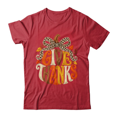 Give Thanks Pumpkin Retro Fall Coquette Thanksgiving Autumn Shirt & Sweatshirt | siriusteestore