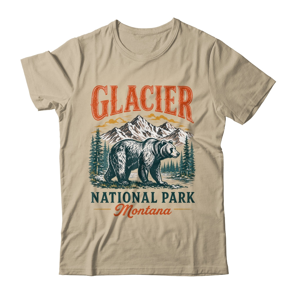Glacier National Park Montana Bear Vintage Hiking Nature Shirt & Tank Top | siriusteestore