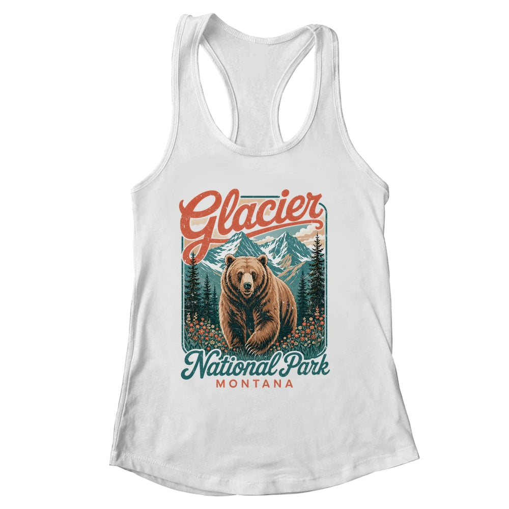 Glacier National Park Montana Usa Outdoor Vintage Bear Retro Shirt & Tank Top | siriusteestore