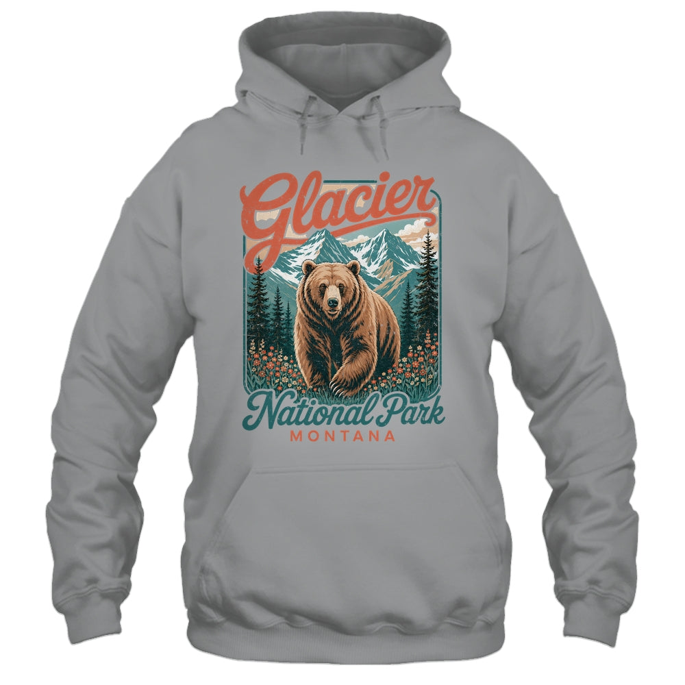 Glacier National Park Montana Usa Outdoor Vintage Bear Retro Shirt & Tank Top | siriusteestore