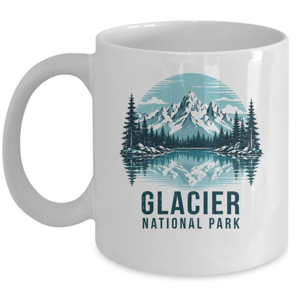 Glacier National Park Retro Mountain Lake Outdoor Hiking Mug | siriusteestore