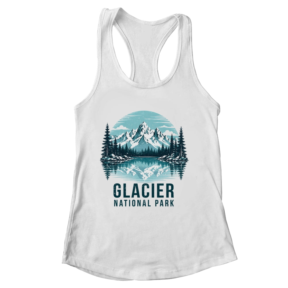 Glacier National Park Retro Mountain Lake Outdoor Hiking Shirt & Tank Top | siriusteestore
