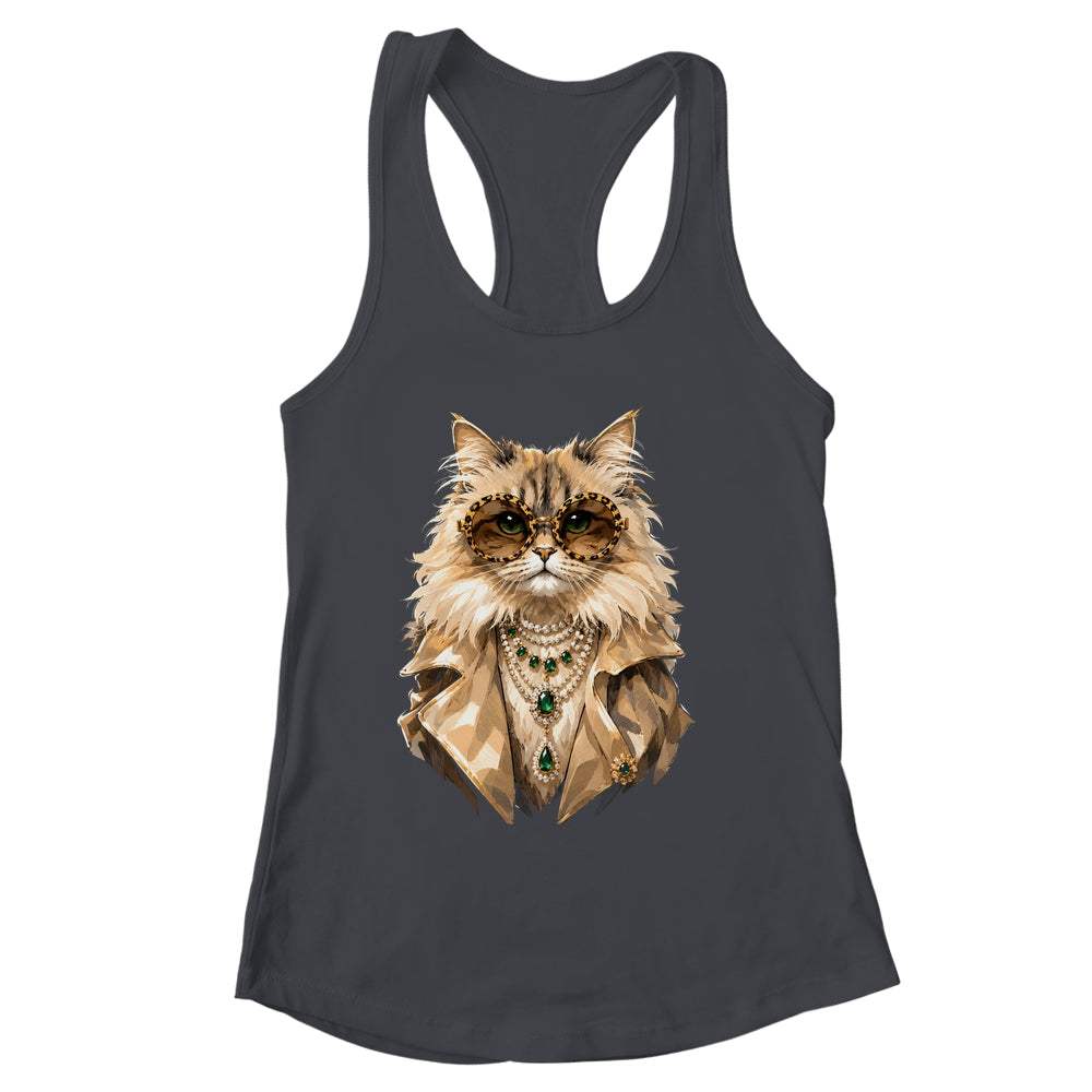 Glam Cat Coquette Pink Sunglasses Leopard Cat Lovers Funny Shirt & Tank Top | siriusteestore