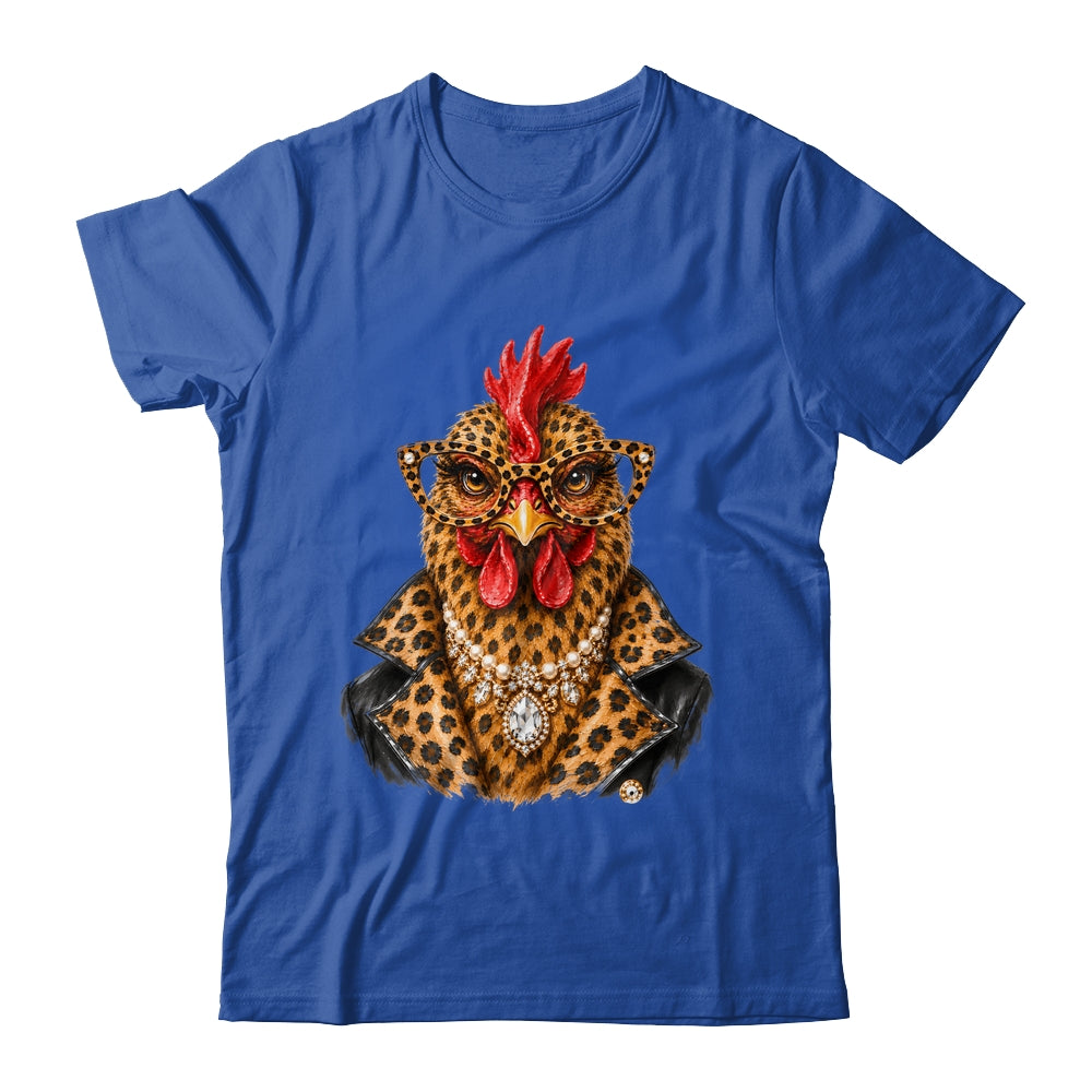 Glam Chicken Farm Leopard Sunglasses Chicken Lovers Funny Shirt & Tank Top | siriusteestore