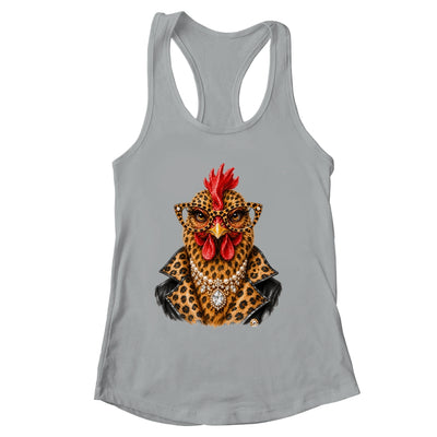 Glam Chicken Farm Leopard Sunglasses Chicken Lovers Funny Shirt & Tank Top | siriusteestore