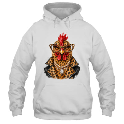 Glam Chicken Farm Leopard Sunglasses Chicken Lovers Funny Shirt & Tank Top | siriusteestore