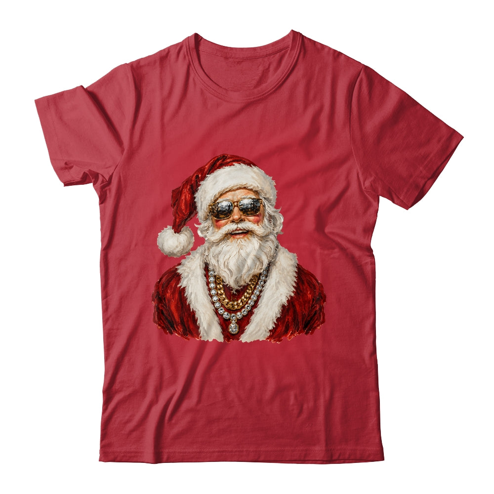 Glam Santa Leopard Sunglasses Cute Christmas Holiday Women Shirt & Sweatshirt | siriusteestore