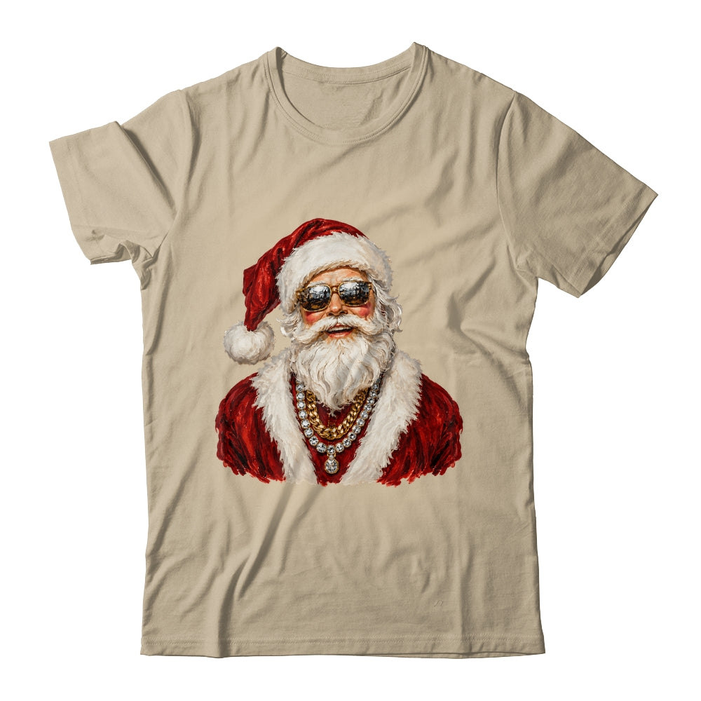 Glam Santa Leopard Sunglasses Cute Christmas Holiday Women Shirt & Sweatshirt | siriusteestore
