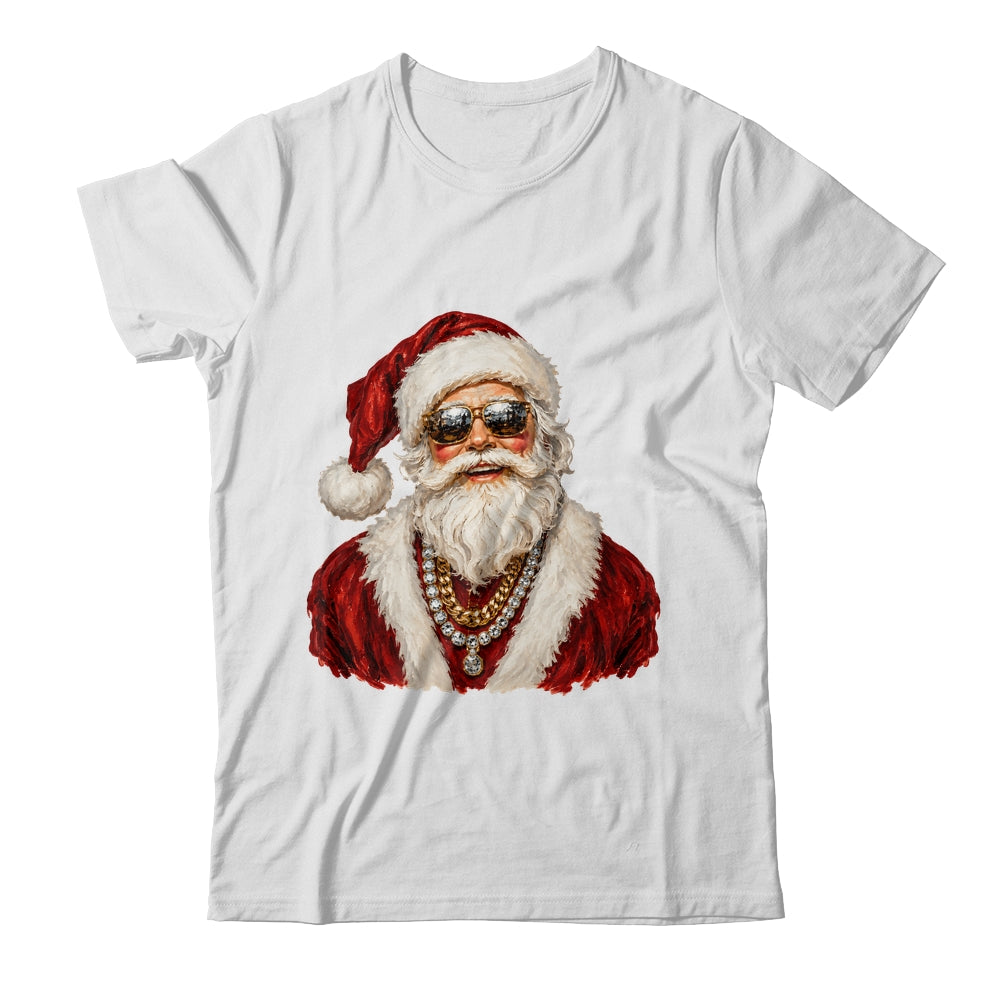 Glam Santa Leopard Sunglasses Cute Christmas Holiday Women Shirt & Sweatshirt | siriusteestore
