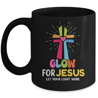 Glow For Jesus Let Your Light Shine Faith Cross Christian Mug | siriusteestore