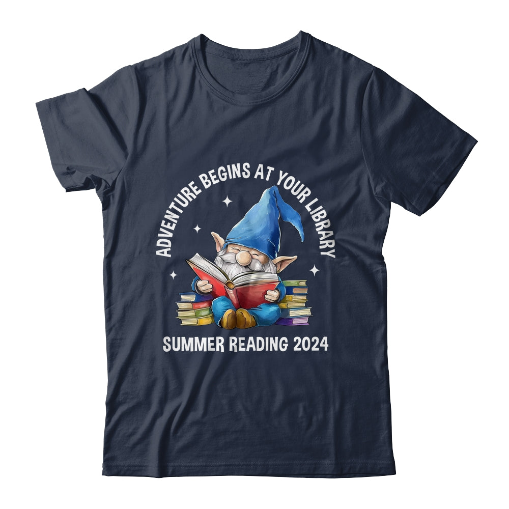 Gnome Adventure Begins At Your Library Summer Reading 2024 Shirt & Tank Top | siriusteestore