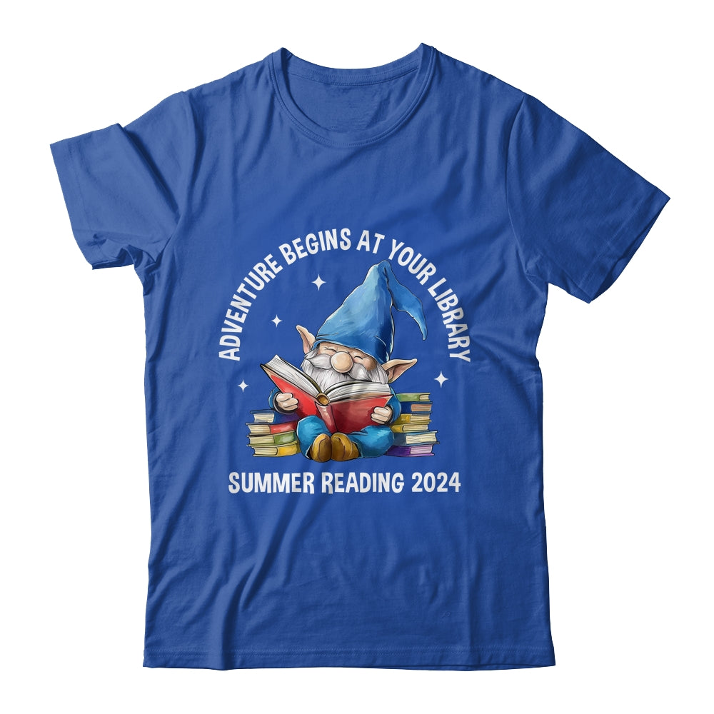 Gnome Adventure Begins At Your Library Summer Reading 2024 Shirt & Tank Top | siriusteestore