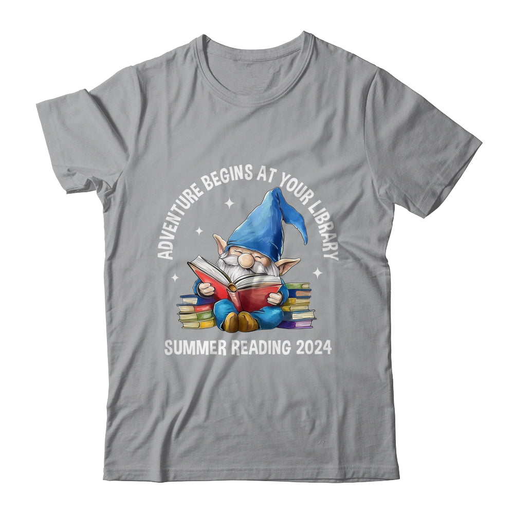 Gnome Adventure Begins At Your Library Summer Reading 2024 Shirt & Tank Top | siriusteestore