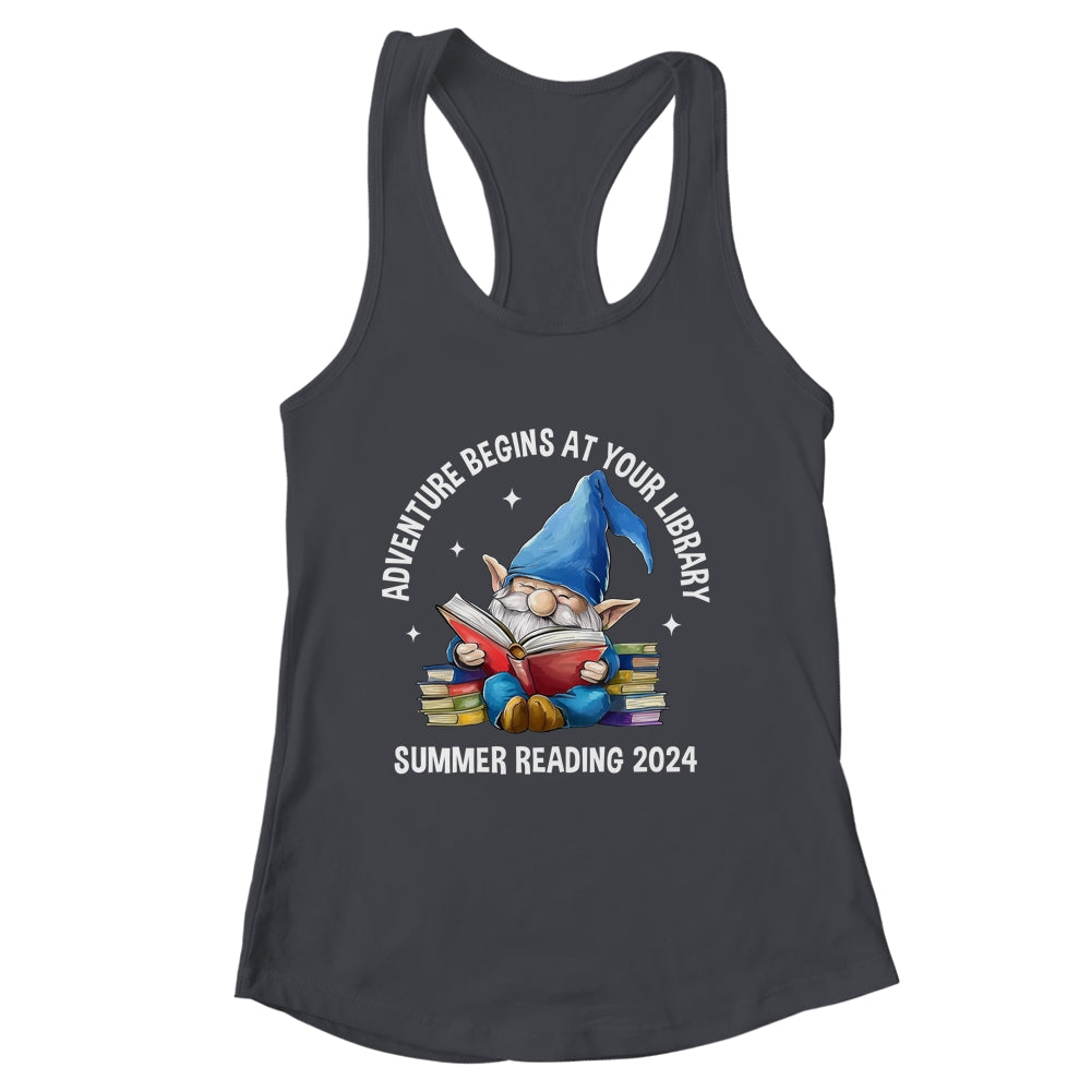 Gnome Adventure Begins At Your Library Summer Reading 2024 Shirt & Tank Top | siriusteestore