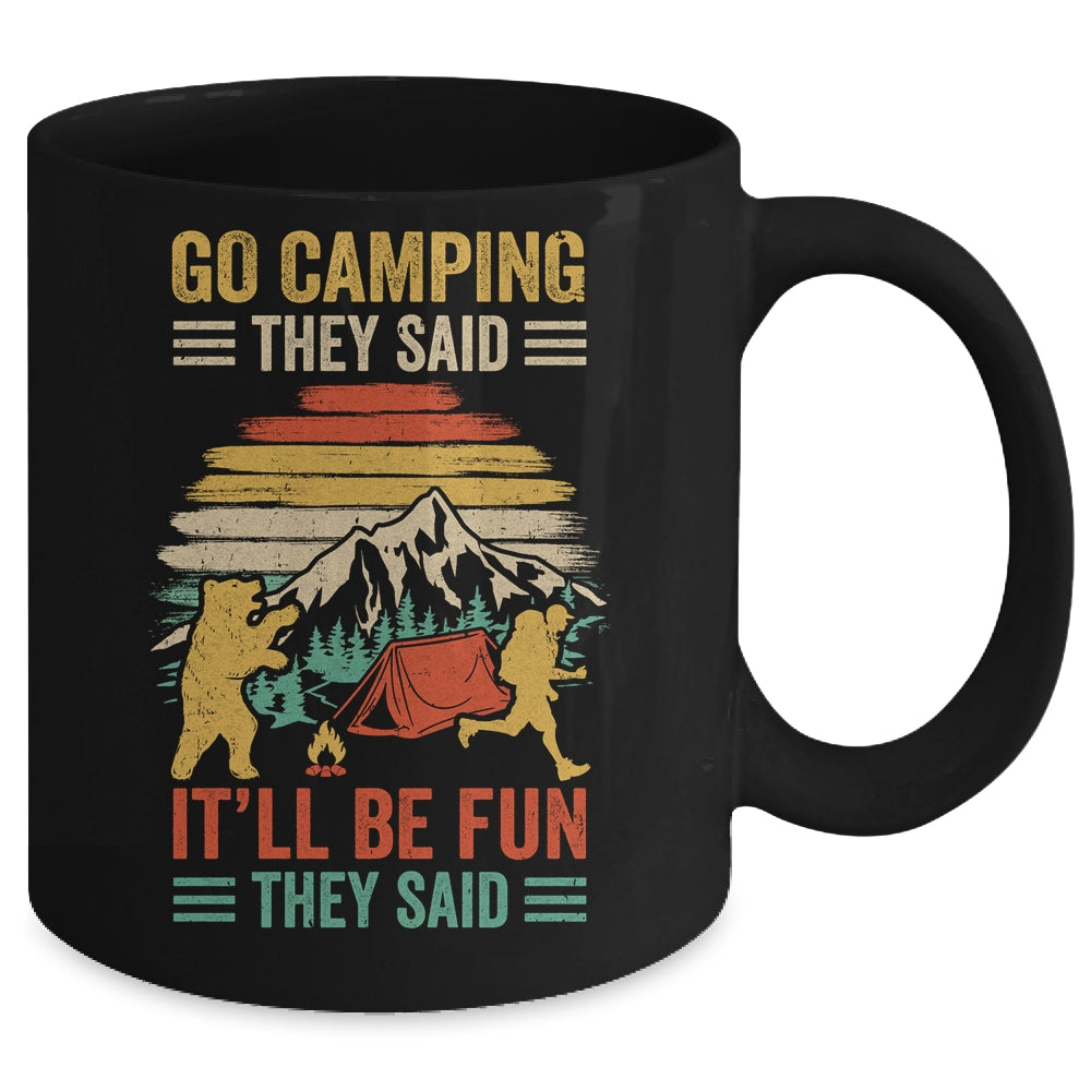 Go Camping They Said It'll Be Fun Joke Bear Camper Vintage Mug | siriusteestore