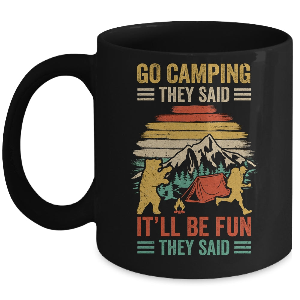 Go Camping They Said It'll Be Fun Joke Bear Camper Vintage Mug | siriusteestore