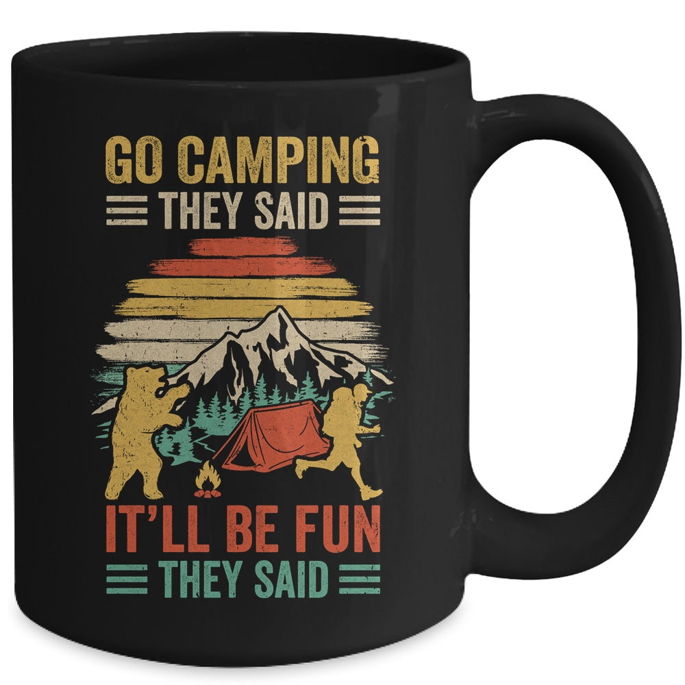 Go Camping They Said It'll Be Fun Joke Bear Camper Vintage Mug | siriusteestore