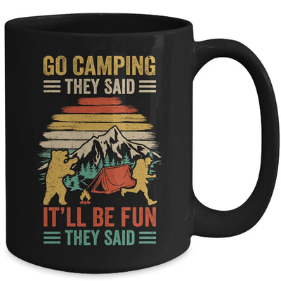 Go Camping They Said It'll Be Fun Joke Bear Camper Vintage Mug | siriusteestore