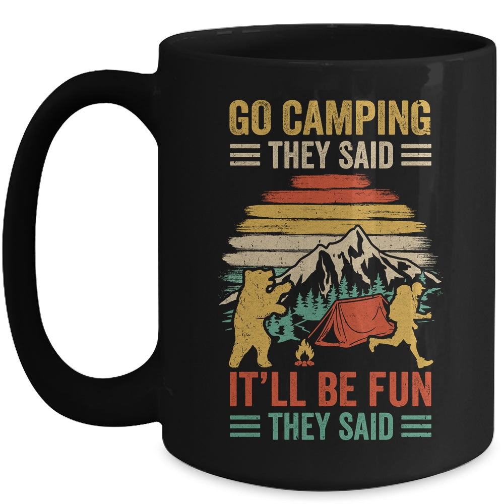 Go Camping They Said It'll Be Fun Joke Bear Camper Vintage Mug | siriusteestore