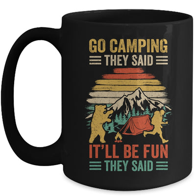 Go Camping They Said It'll Be Fun Joke Bear Camper Vintage Mug | siriusteestore