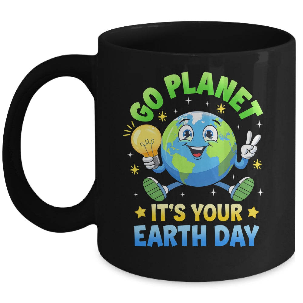 Go Planet Its Your Earth Day 2025 Teacher Kids Girls Boys Mug | siriusteestore
