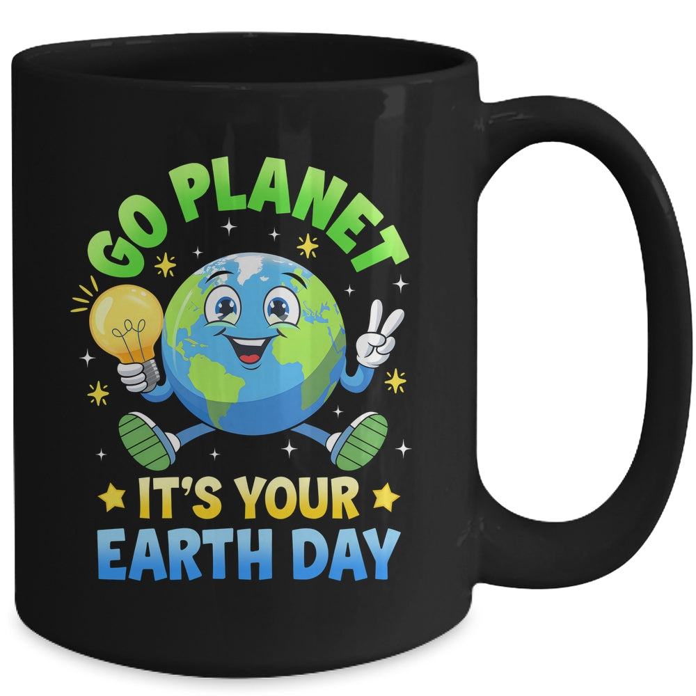 Go Planet Its Your Earth Day 2025 Teacher Kids Girls Boys Mug | siriusteestore