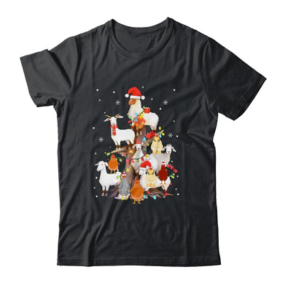 Goat Chicken Santa Hat Reindeer Christmas Lights Farm Animal Shirt & Sweatshirt | siriusteestore