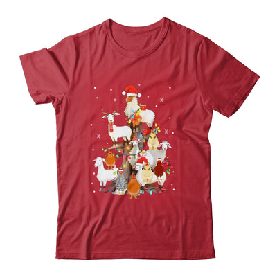 Goat Chicken Santa Hat Reindeer Christmas Lights Farm Animal Shirt & Sweatshirt | siriusteestore