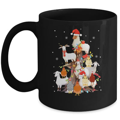 Goat Chicken Santa Hat Reindeer Christmas Lights Farm Animal Mug | siriusteestore