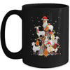 Goat Chicken Santa Hat Reindeer Christmas Lights Farm Animal Mug | siriusteestore