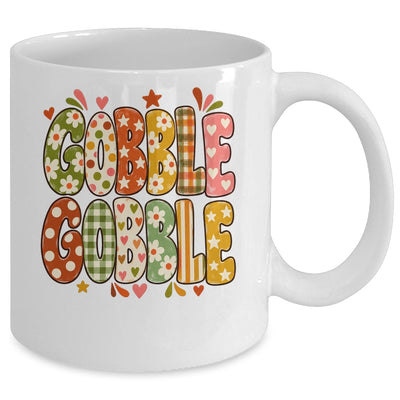 Gobble Gobble Retro Thanksgiving Fall Colorful Turkey Autumn Mug | siriusteestore
