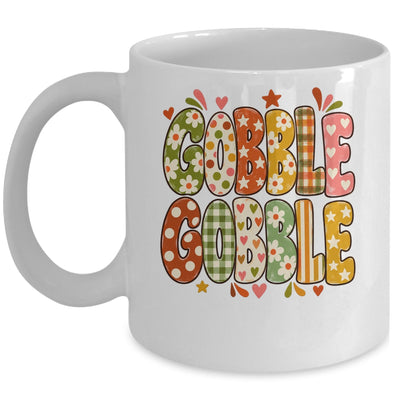 Gobble Gobble Retro Thanksgiving Fall Colorful Turkey Autumn Mug | siriusteestore