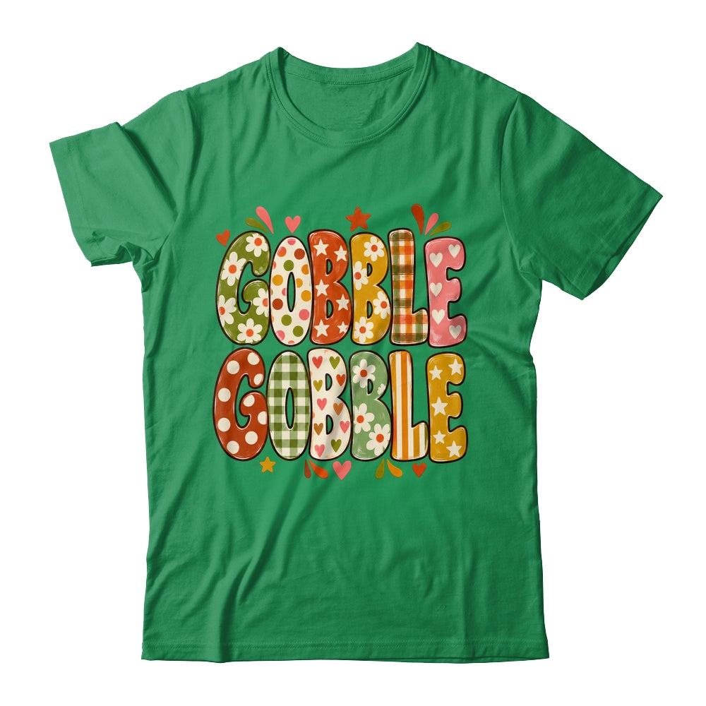 Gobble Gobble Retro Thanksgiving Fall Colorful Turkey Autumn Shirt & Sweatshirt | siriusteestore
